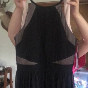 Black halter maxi dress